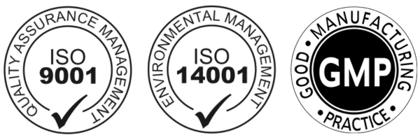 sellos de calidad de fabricacion iso 9001 iso 14001 y gmp